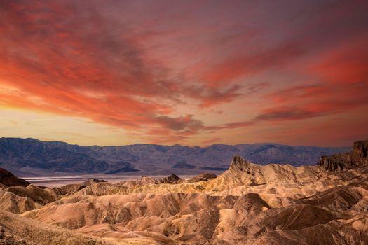 Zabriskie point, death valley, california, usa