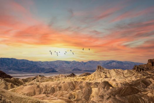 Zabriskie point, death valley, california, usa