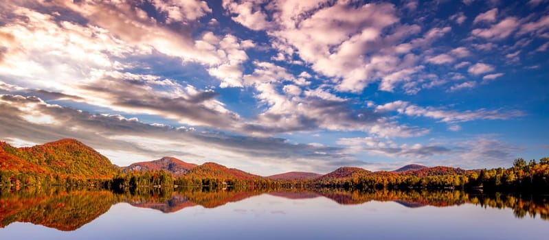 view of the Lac-Superieur, in Laurentides, Mont-tremblant, Quebec, Canada