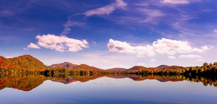 view of the Lac-Superieur, in Laurentides, Mont-tremblant, Quebec, Canada