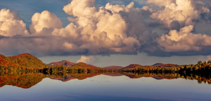 view of the Lac-Superieur, in Laurentides, Mont-tremblant, Quebec, Canada