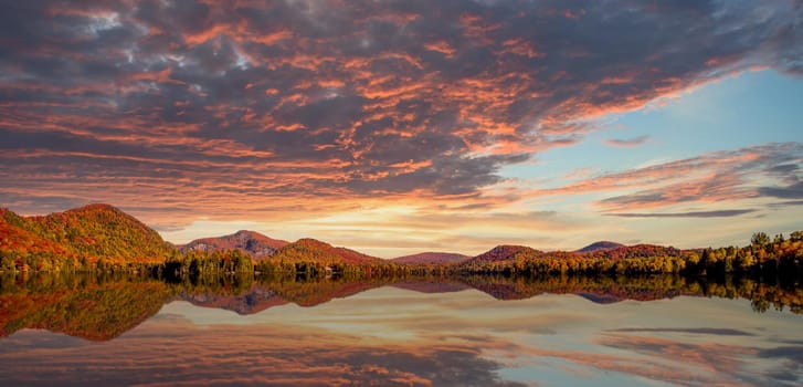 view of the Lac-Superieur, in Laurentides, Mont-tremblant, Quebec, Canada