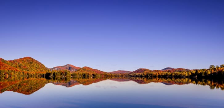 view of the Lac-Superieur, in Laurentides, Mont-tremblant, Quebec, Canada