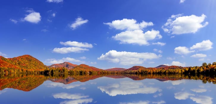 view of the Lac-Superieur, in Laurentides, Mont-tremblant, Quebec, Canada