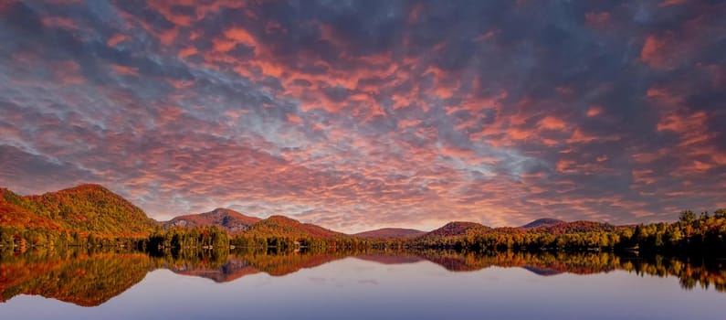 view of the Lac-Superieur, in Laurentides, Mont-tremblant, Quebec, Canada