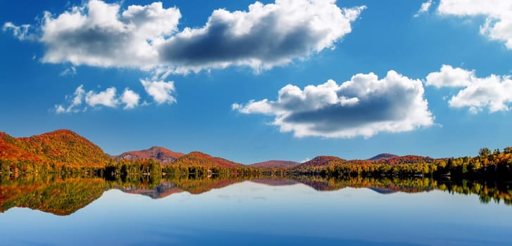 view of the Lac-Superieur, in Laurentides, Mont-tremblant, Quebec, Canada