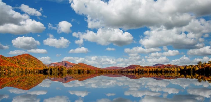 view of the Lac-Superieur, in Laurentides, Mont-tremblant, Quebec, Canada