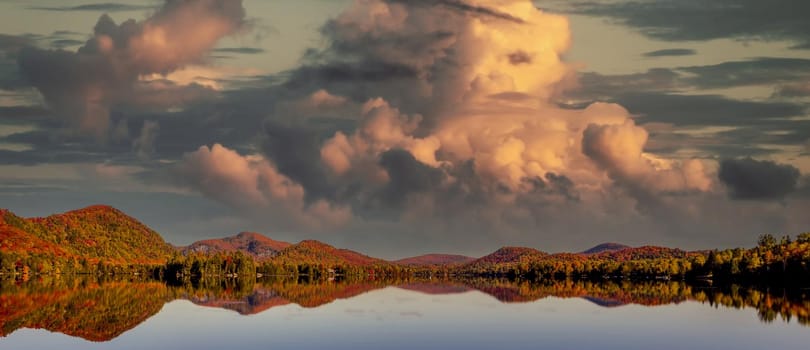 view of the Lac-Superieur, in Laurentides, Mont-tremblant, Quebec, Canada