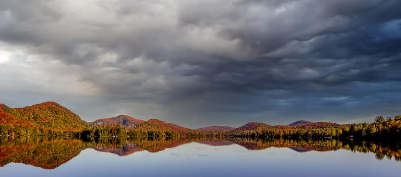 view of the Lac-Superieur, in Laurentides, Mont-tremblant, Quebec, Canada