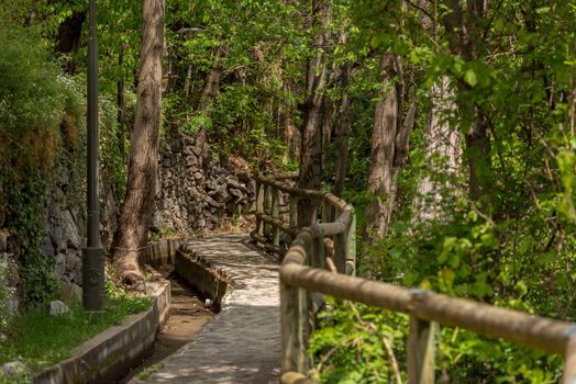 Rec del Sola path that connects the City of Escaldes Engordany with Andorra La Vella, Andorra.