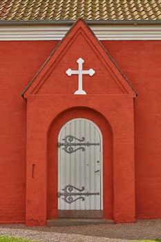 SVANEKE, DENMARK - JULY 4, 2017: View of Svaneke Church on Island of Bornholm in Denmark.