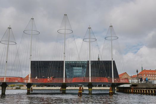 COPENHAGEN, DENMARK - SEPTEMBER 16, 2017: The Black Diamond. The Copenhagen Royal Library is the national library of Denmark in Copenhagen.