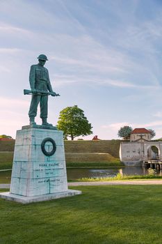 COPENHAGEN, DENMARK - MAY 25, 2017: Vore Faldne is a memorial to the fallen Danes in the World War II. Designed by Svend Lindhart.