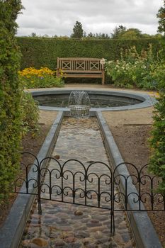 ALNWICK, NORTHUMBERLAND, ENGLAND, UK - SEPTEMBER 10, 2017: Alnwick Garden - a contemporary pleasure gardens adjacent to Alnwick Castle in Northumberland county in the UK