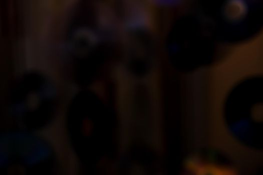 Abstract motion defocused lights on dark background