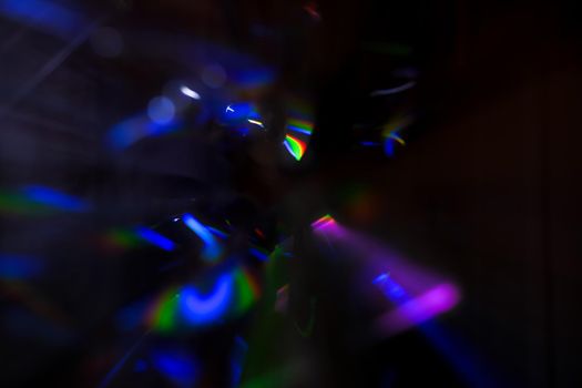 Abstract motion defocused lights on dark background