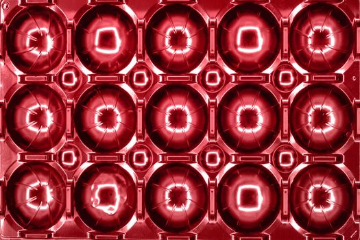 abstract plastic shapes and red lights