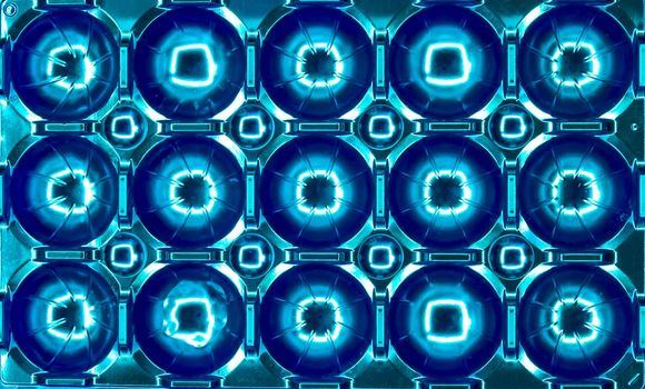 abstract shapes and blue lights