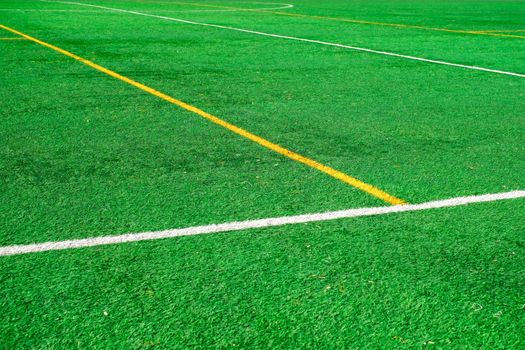 artificial football field with lines