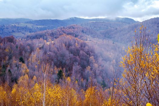 Autumn landscape in the Romanian mountains