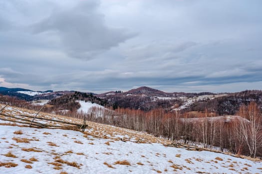 beautiful winter landscapes in the Romanian mountains, Fantanele village area, Sibiu county, Cindrel mountains, Romania