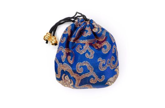 blue canvas bag with aromatherapy from medicinal herbs