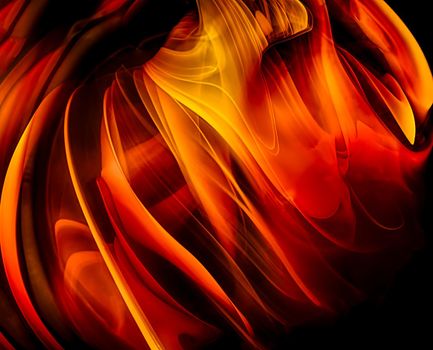 Creative abstract background, Red and yellow mixed oil paints