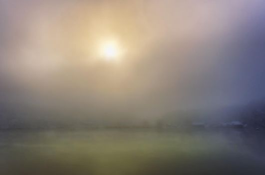 Morning mist on a lake