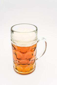 mug of beer on white background