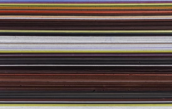 Sheets of colored paper, close view