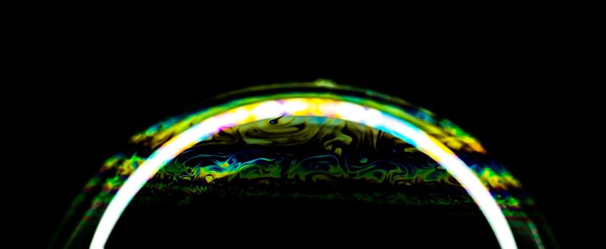 soap bubble on black background