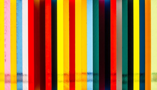 Stack of Coloured Cast Acrylic Sheet, close view