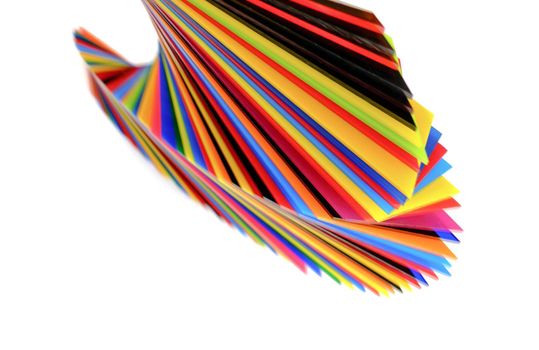 Stack of different colours Cast Acrylic Sheet on white background