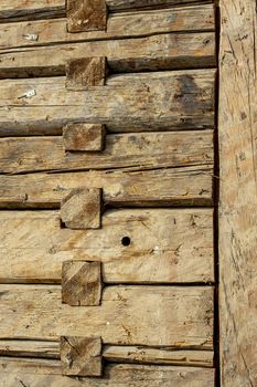 traditional Romanian wooden houses under construction