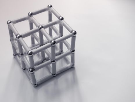 volumetric figure of magnetic balls and sticks