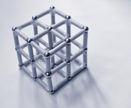volumetric figure of magnetic balls and sticks