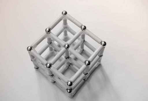 volumetric figure of magnetic balls and sticks