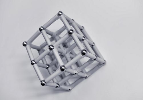 volumetric figure of magnetic balls and sticks