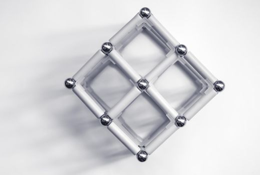 volumetric figure of magnetic balls and sticks