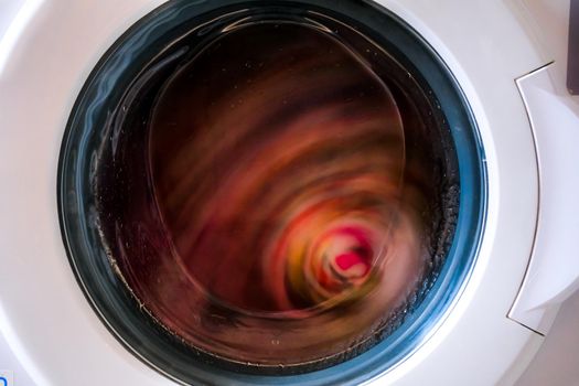 Washing machine with dirty clothes inside