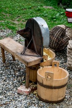 Wooden old grape press