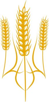 Ukrainian coat of arms. Concept. Logo with ears of wheat.