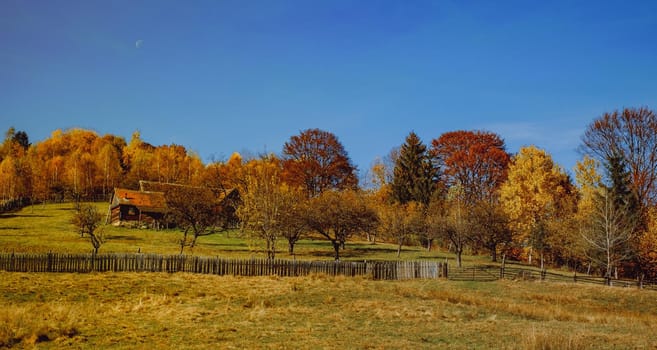 beautiful autumn landscapes in the Romanian mountains, Fantanele village area, Sibiu county, Cindrel mountains, Romania