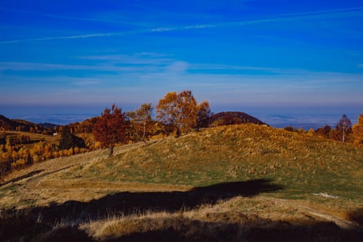 beautiful autumn landscapes in the Romanian mountains, Fantanele village area, Sibiu county, Cindrel mountains, Romania