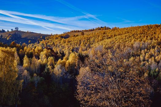 beautiful autumn landscapes in the Romanian mountains, Fantanele village area, Sibiu county, Cindrel mountains, Romania