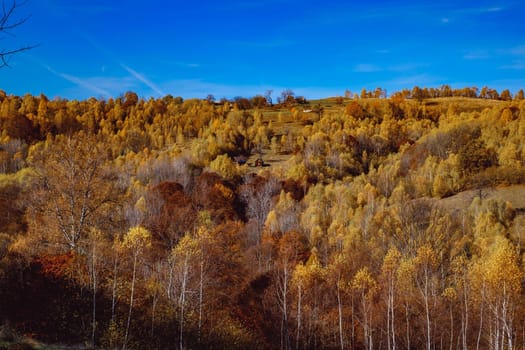 beautiful autumn landscapes in the Romanian mountains, Fantanele village area, Sibiu county, Cindrel mountains, Romania