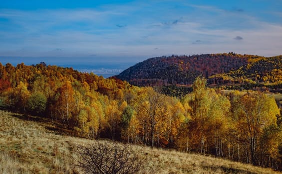 beautiful autumn landscapes in the Romanian mountains, Fantanele village area, Sibiu county, Cindrel mountains, Romania