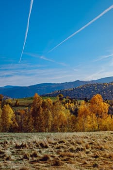 beautiful autumn landscapes in the Romanian mountains, Fantanele village area, Sibiu county, Cindrel mountains, Romania