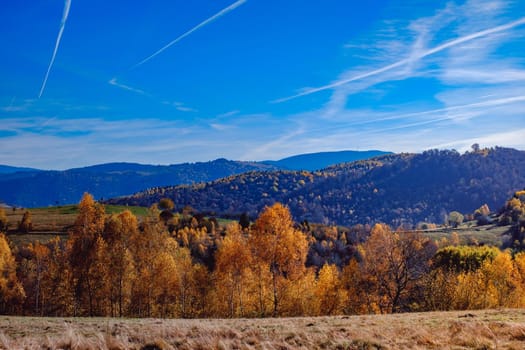 beautiful autumn landscapes in the Romanian mountains, Fantanele village area, Sibiu county, Cindrel mountains, Romania