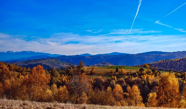 beautiful autumn landscapes in the Romanian mountains, Fantanele village area, Sibiu county, Cindrel mountains, Romania